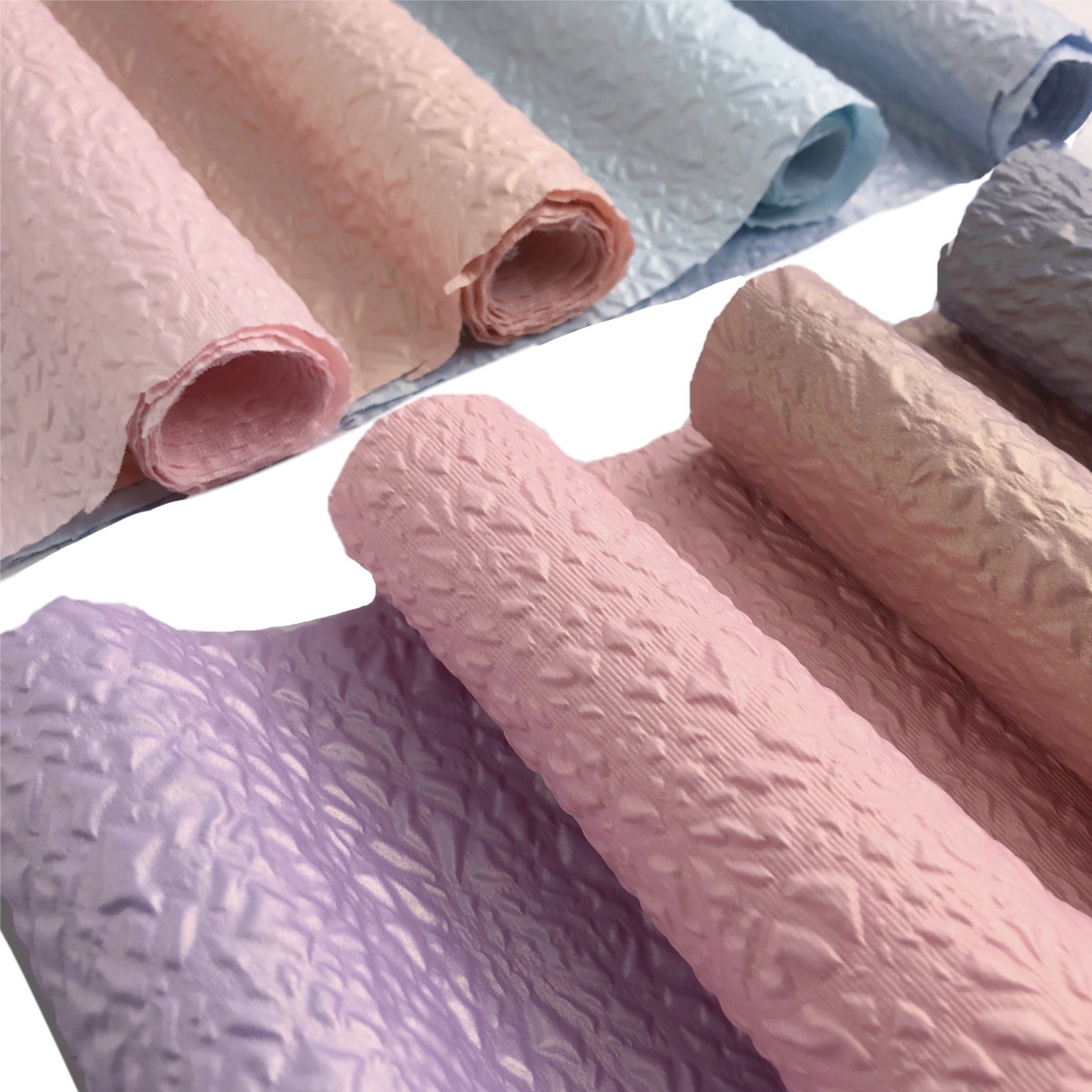 (2217)0.25 super thin macaroon color popcorn polyester fabric for garment cloth costume bags shoes