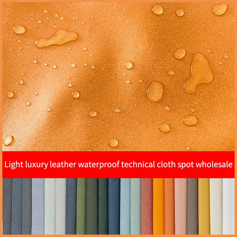 Modern 100% Polyester Faux Leather Fabric New Design Stock Lot Waterproof Woven Fabric for Sofa