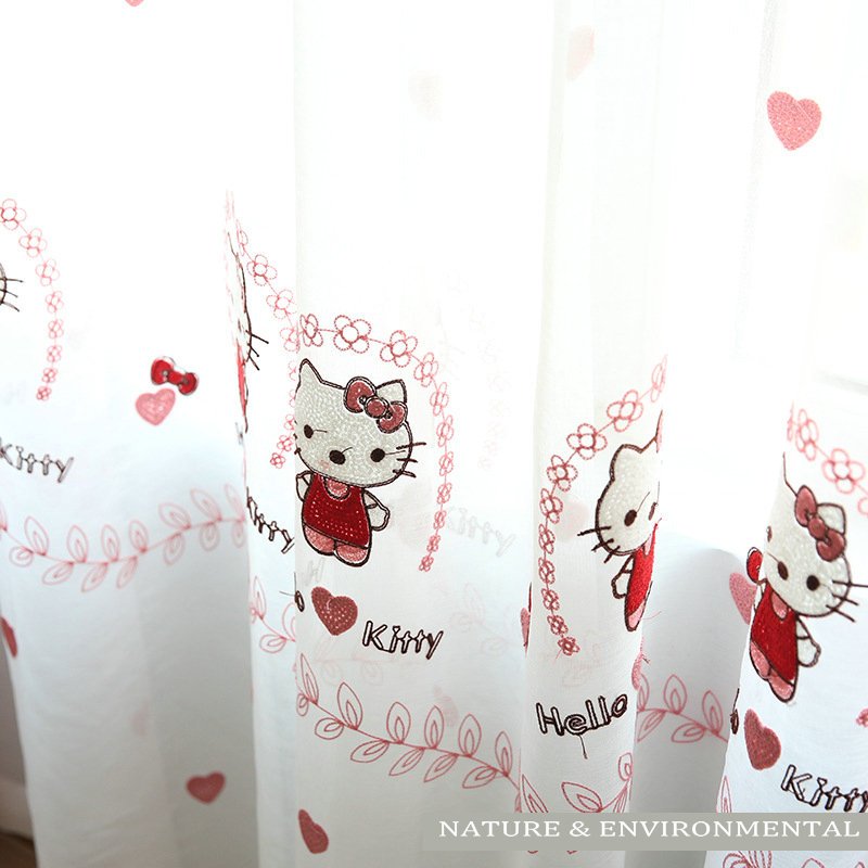 Cartoon curtain fabric natural embroidery linen curtain raw materials