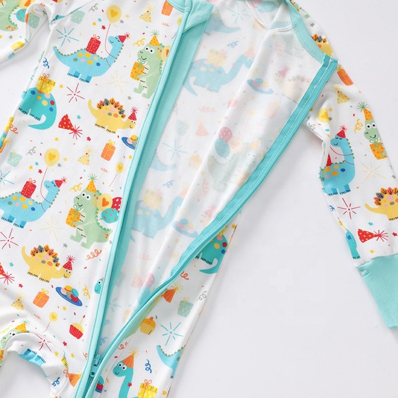 Custom prints bamboo fiber baby clothes baby onesie pajamas long sleeve baby bamboo fiber jumpsuits newborn clothes