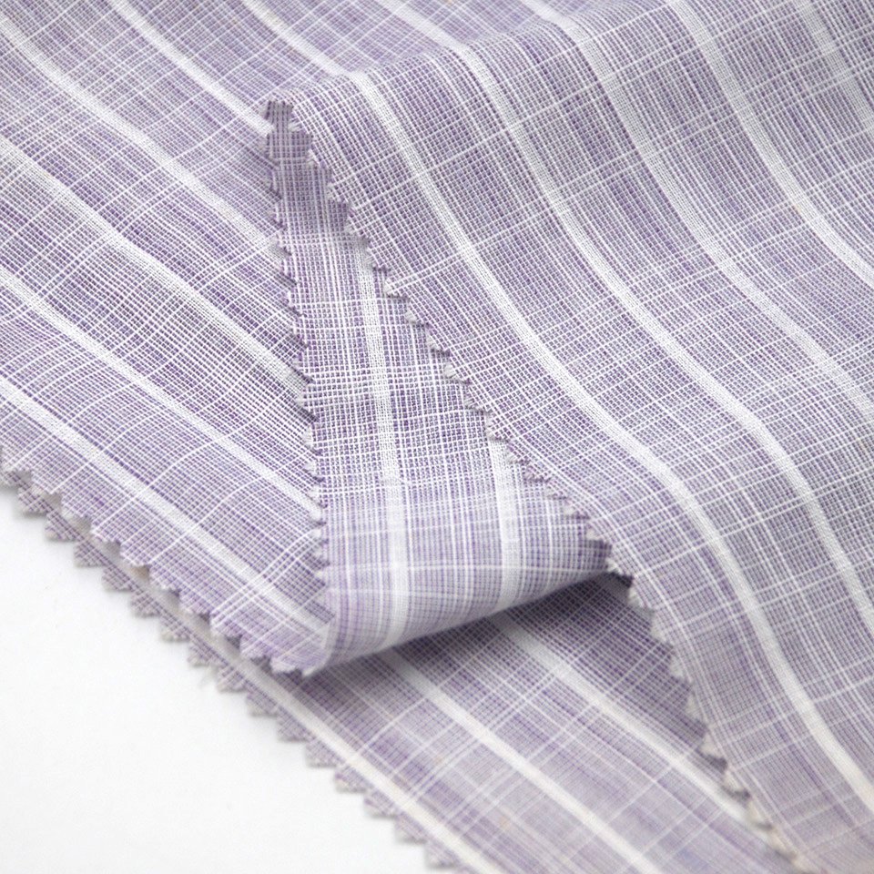 Factory price 105gsm TC imitation linen stripe 45% cotton 55% polyester fabric for shirt
