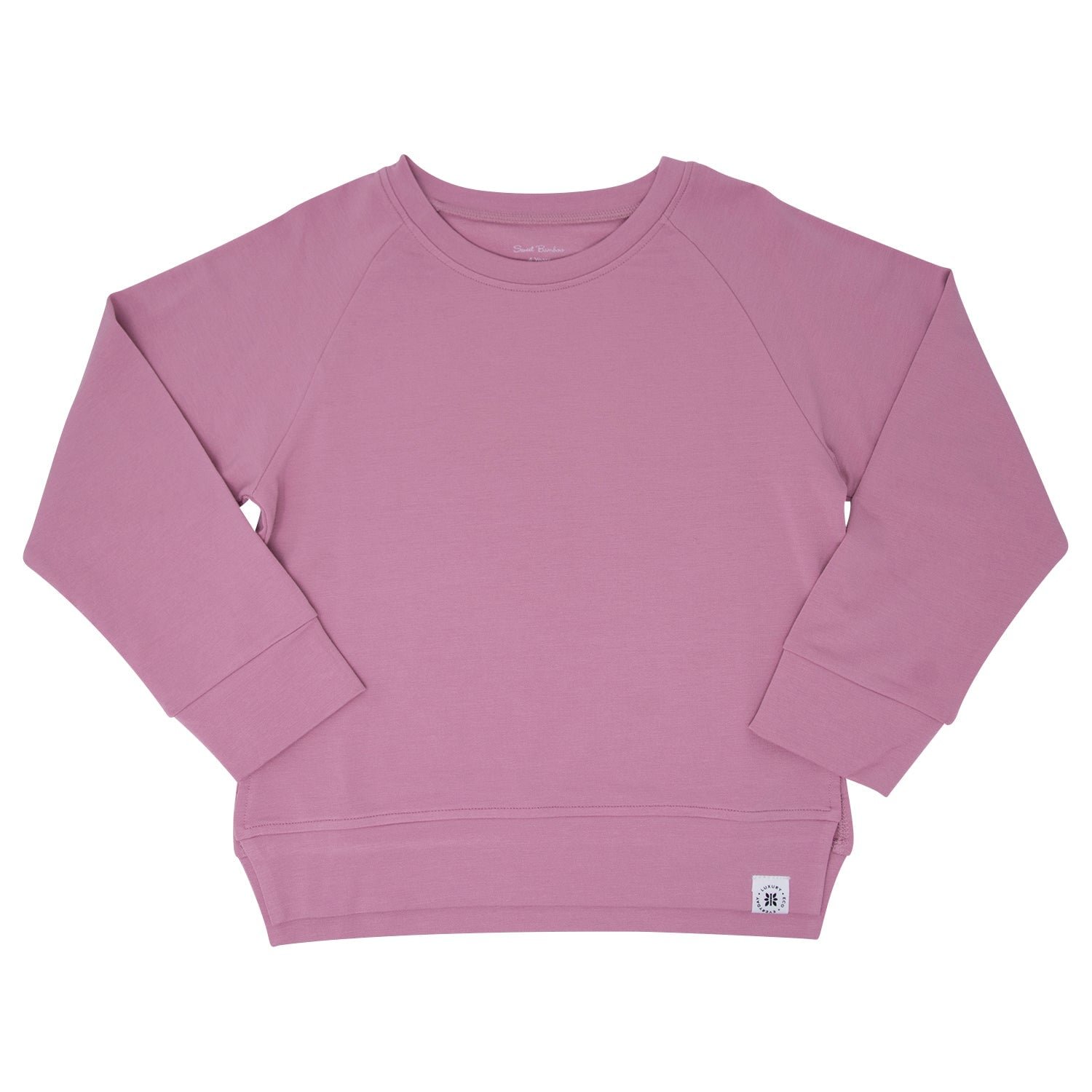Warm Bamboo Cotton Sweatshirt Long Sleeve Round Neck Kids Clothes with Rib Cuff
