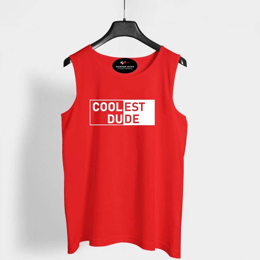 High Quality Cotton Sleeveless Tank Top Fashion Solid Color Gym Fitness Workout Singlet with Muscle Print for Bodybuilding