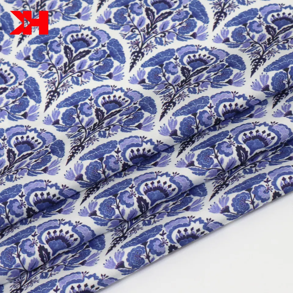Kahn Fabric silk charmeuse satin Printing Fabric Digital print Flower Patterned Fabrics