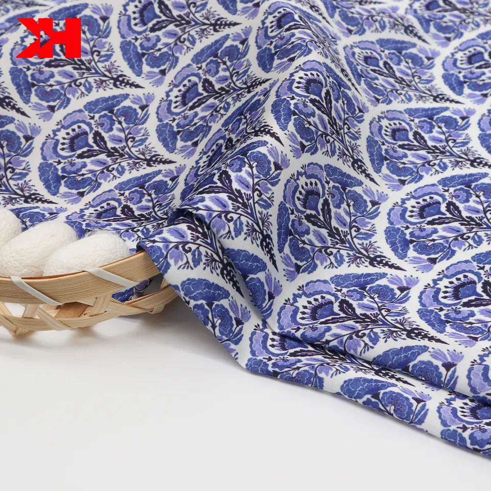 Kahn Fabric silk charmeuse satin Printing Fabric Digital print Flower Patterned Fabrics