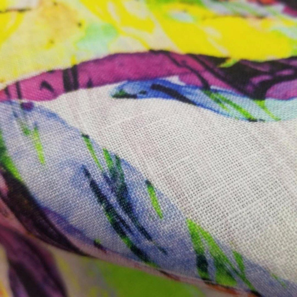 High quality and cheap price geometric abstract print linen fabric for garment