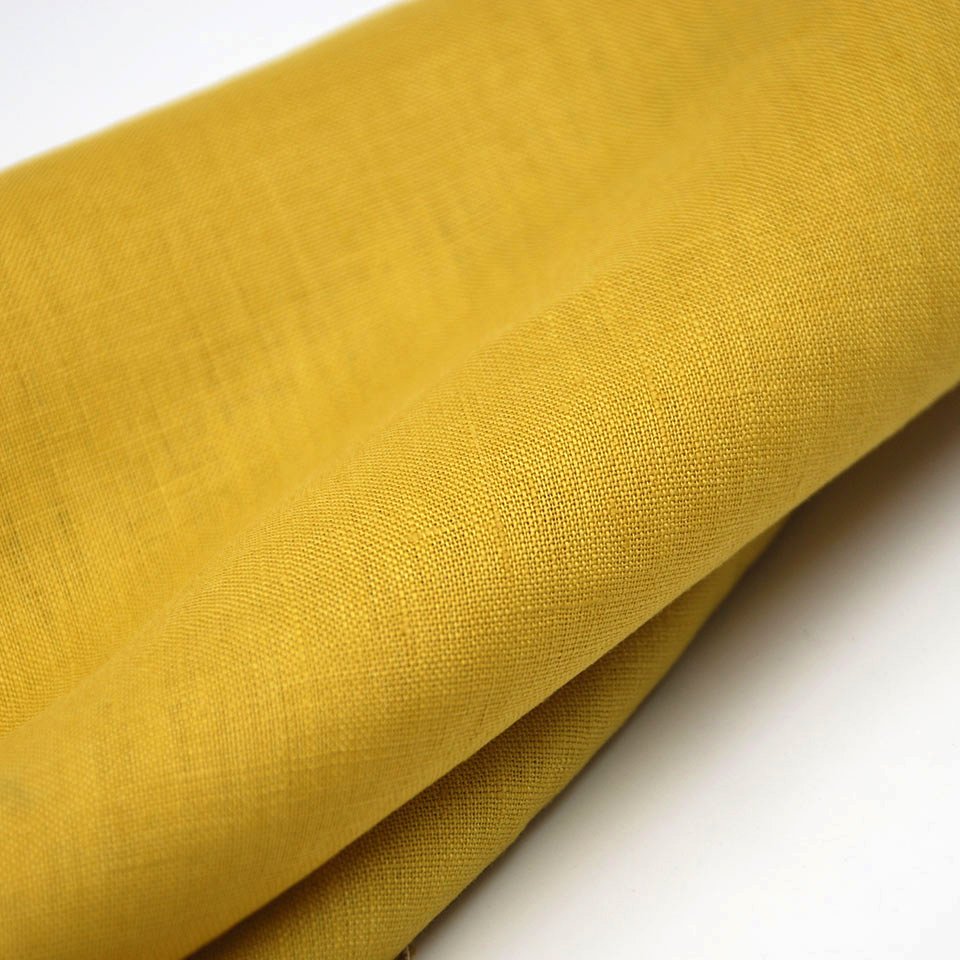 High Quality Natural Organic Linen 145gsm gold stone washed 100% Pure Linen Fabric For Garments