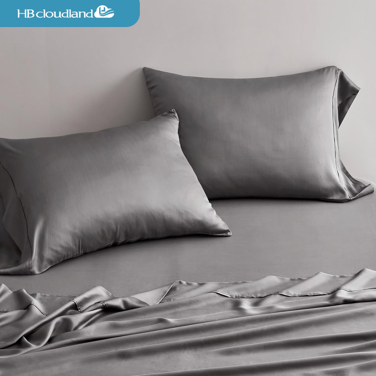 Cloudland Bamboo Bed Sheets Sets 4 Pieces Bedding Set Wholesale 100 Organic Bamboo Fitted bedsheet set Charcoal Viscose