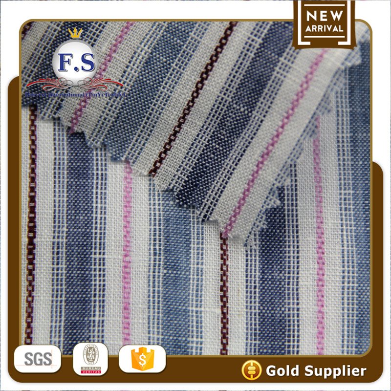 oem service striped linen fabric in china