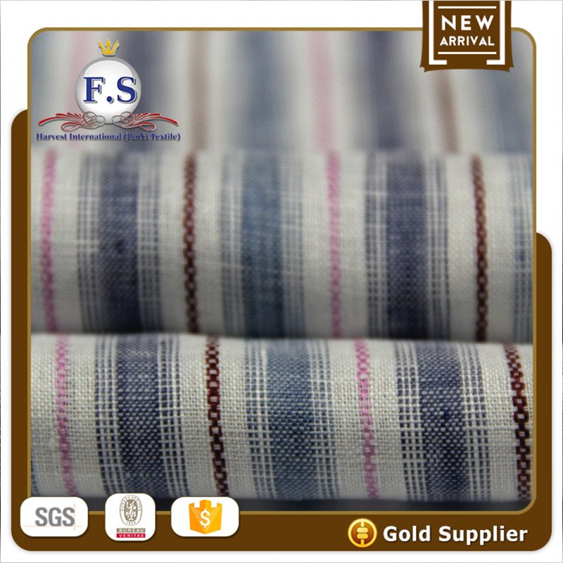 oem service striped linen fabric in china
