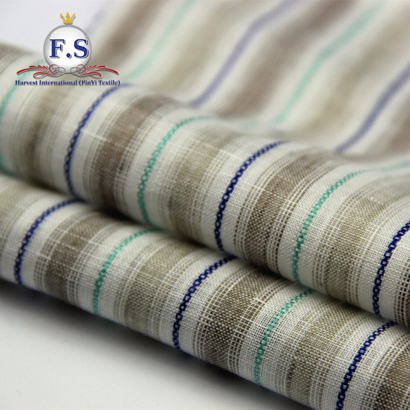 oem service striped linen fabric in china