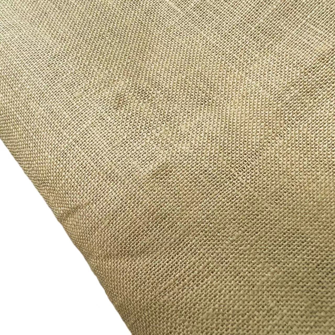 Customized plain dyed woven 14's 165gsm pure linen fabric for shirts tops