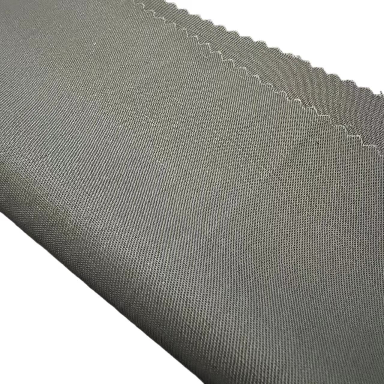 Customized plain dyed woven 14's 165gsm pure linen fabric for shirts tops