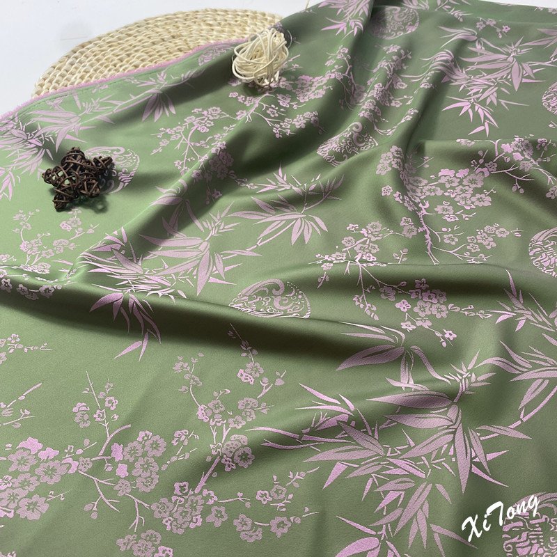 CLOTHING FABRIC New design spandex fabric Cationic two color effect SATIN FABRIC JACQUARD SATIN FOR FASHION LADY'S GARMENTS
