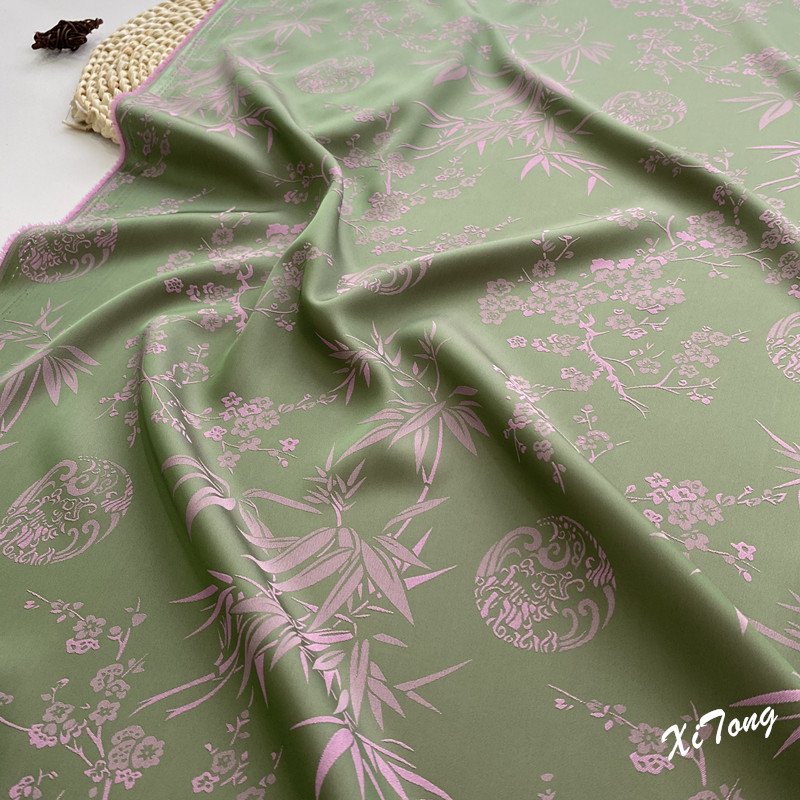 CLOTHING FABRIC New design spandex fabric Cationic two color effect SATIN FABRIC JACQUARD SATIN FOR FASHION LADY'S GARMENTS