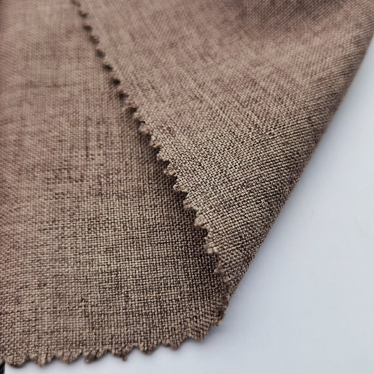 polyester linen style bag decoration sofa chair curtain use fabric 400D polyester melange fabric