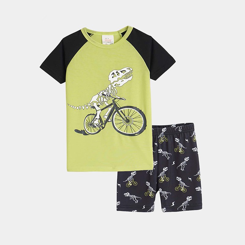 Bamboo Pajamas Children's Clothes Short Sleeve Boys Summer Sleepwear Wholesale Custom Pattern 100% Cotton Children Clothing