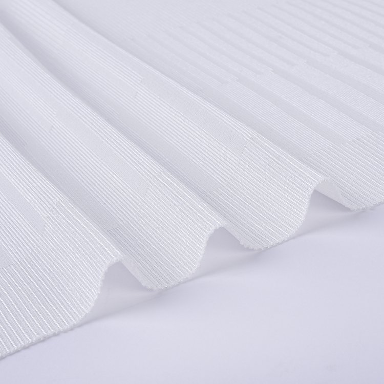 Wholesale Sale Stretch Knitted Jacquard Solid Polyester Spandex Fabrics for Garment