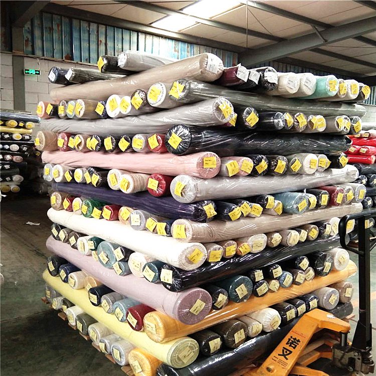 stock lot cotton linen blend fabric roll for garment plain dyed color cotton slub linen blend fabric wholesale China factory