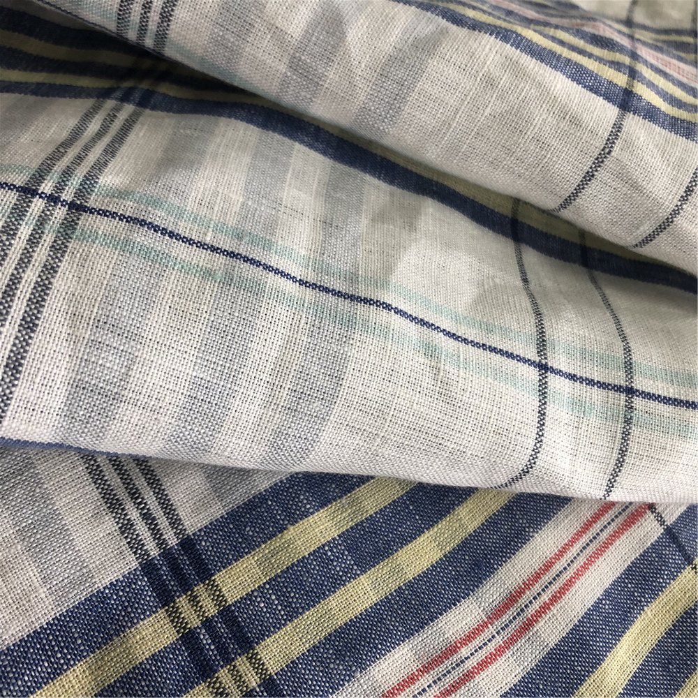 100% Linen fabric dress stripe fabric hometextile linen fabric wholesale