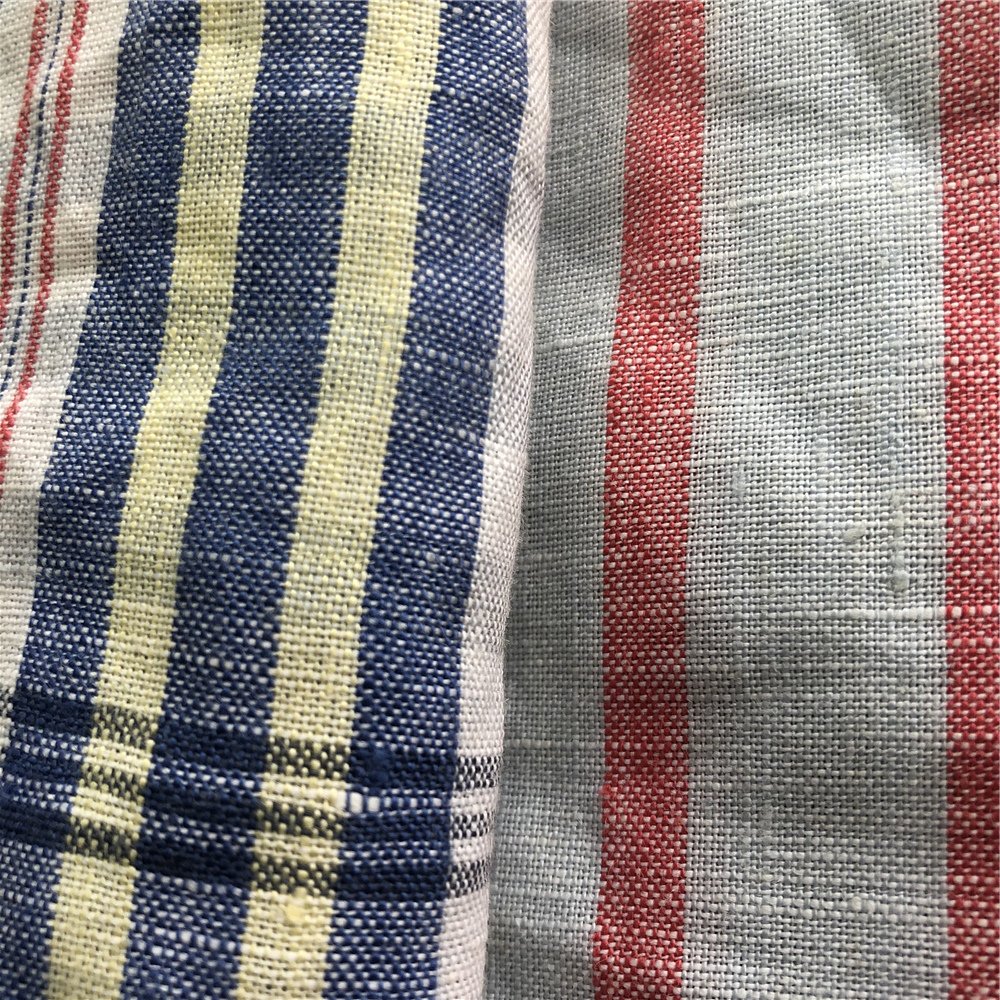 100% Linen fabric dress stripe fabric hometextile linen fabric wholesale