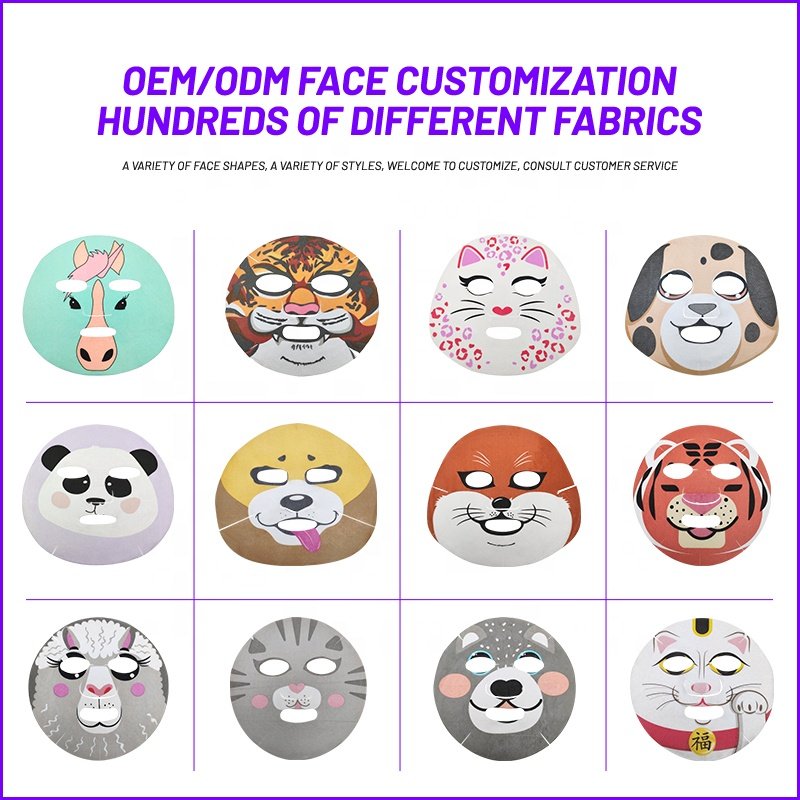 Monkey Animal Printing Facial Mask Sheet No Liquid Dry Facial Mask Sheet Custom Printed Facial Mask Cloth Material