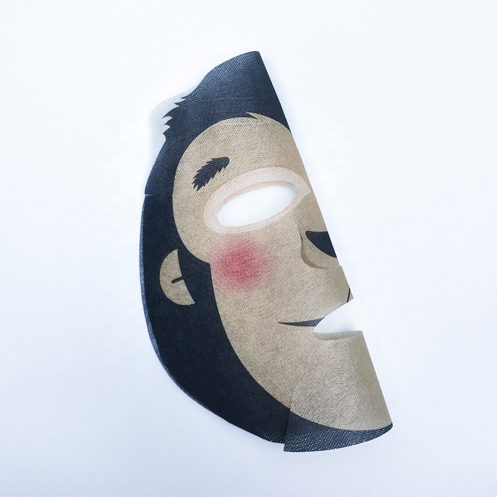 Monkey Animal Printing Facial Mask Sheet No Liquid Dry Facial Mask Sheet Custom Printed Facial Mask Cloth Material