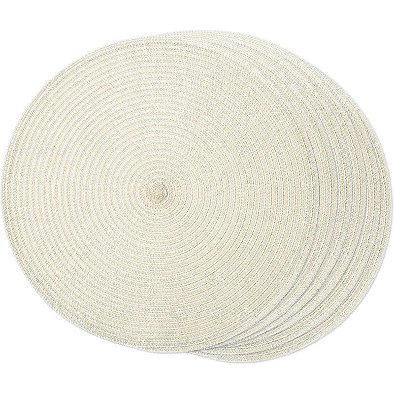 cotton linen french style boho kitchen round dinning table scallop jute fiesta place mats