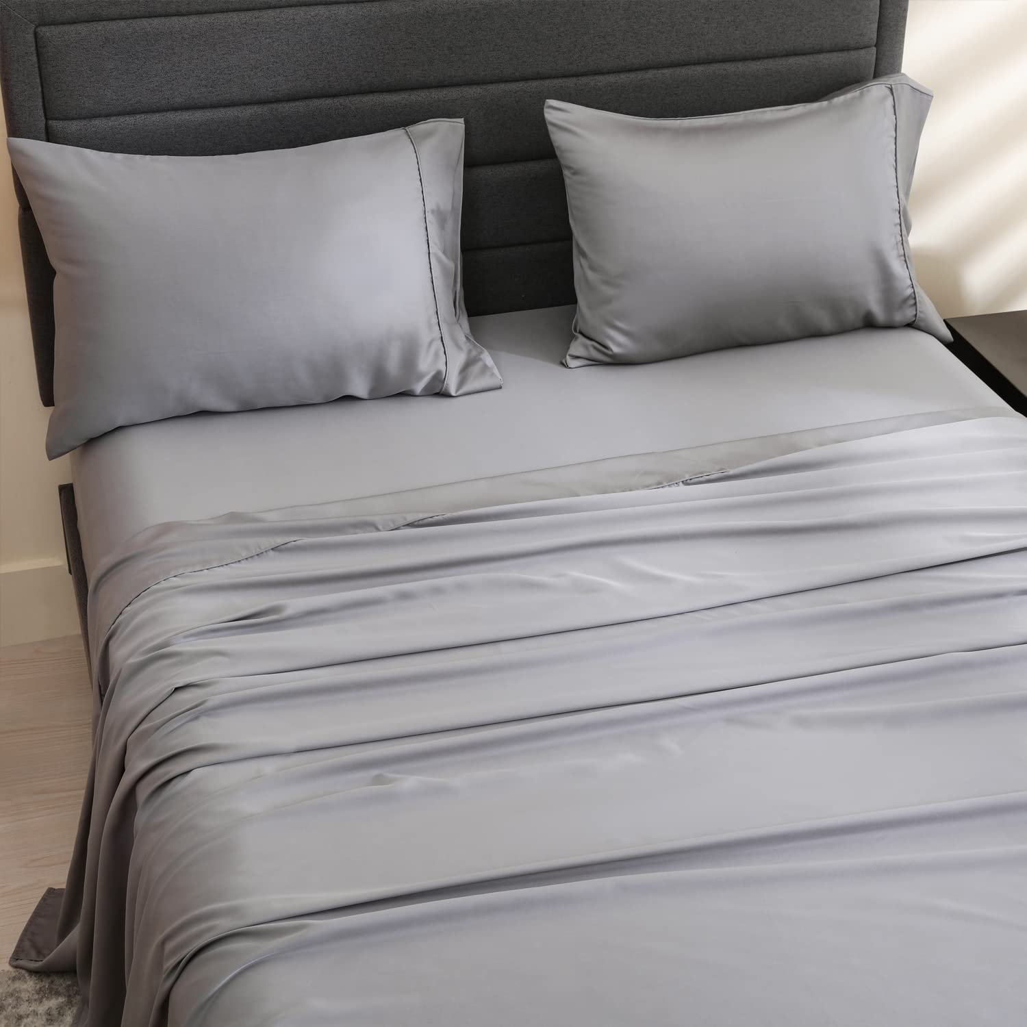 100% Lyocell organic bamboo Luxury customized solid color bedding set bedsheets