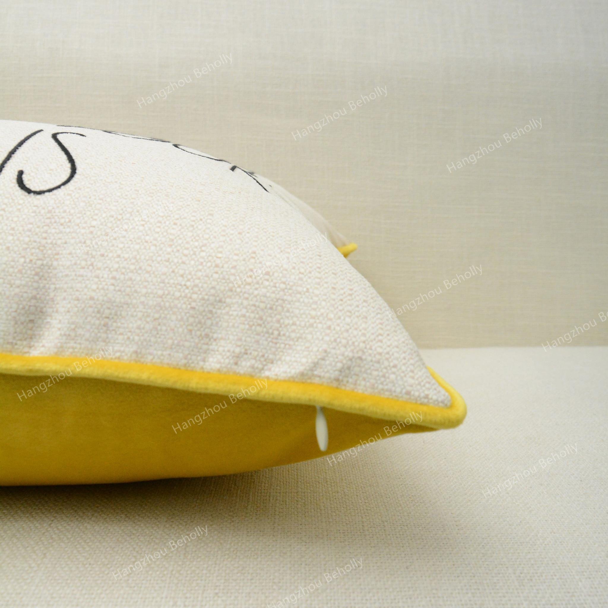 High Quality Luxury Printing Bees Embroidered Linen Throw Pillow Cover Cushion Cover For Sofa Decorative