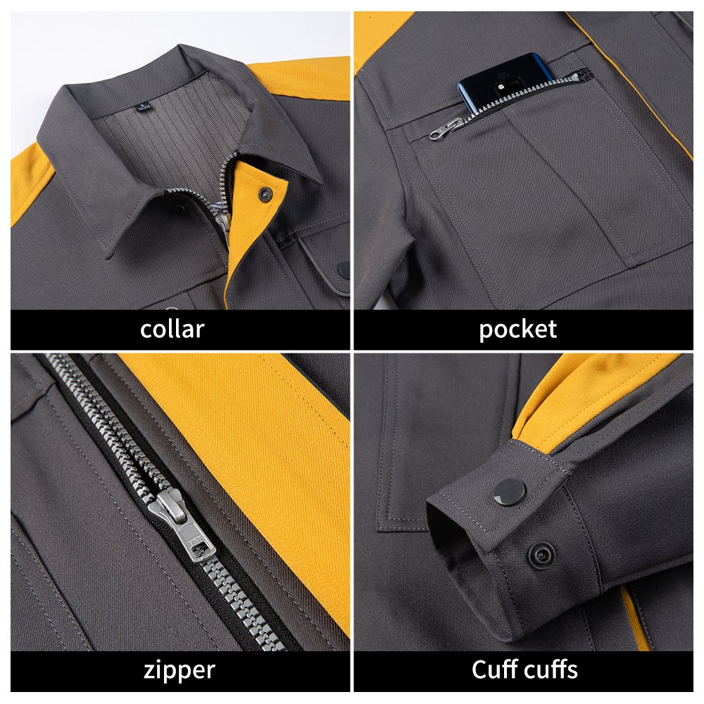 New Fashion Men Work Clothes Wear Resistant Mechanical Working Suits Coat Pants Construction Workwear Uniforms Factory Direct