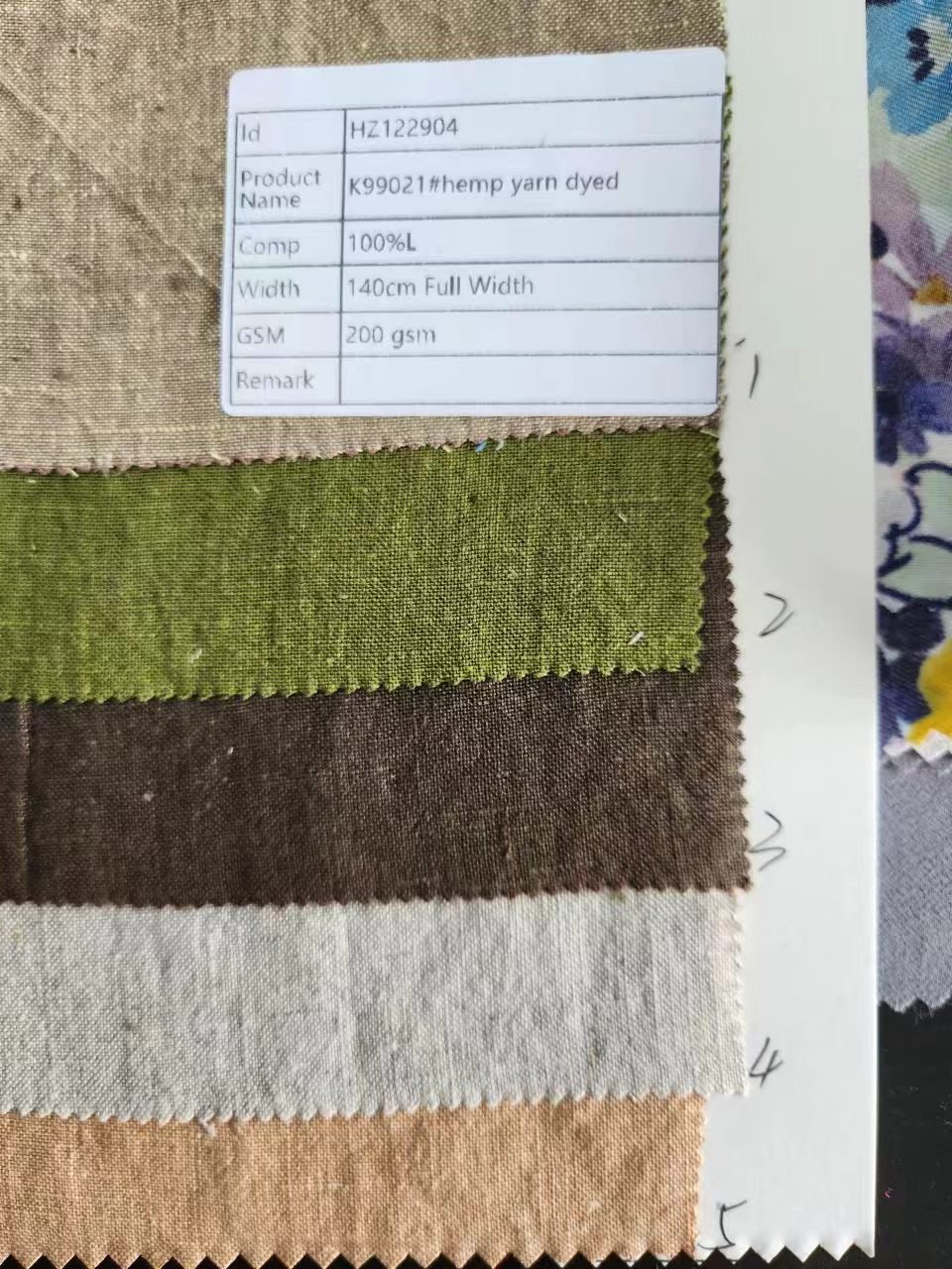 100 yarn dyed hemp fabric for high quality clothing
