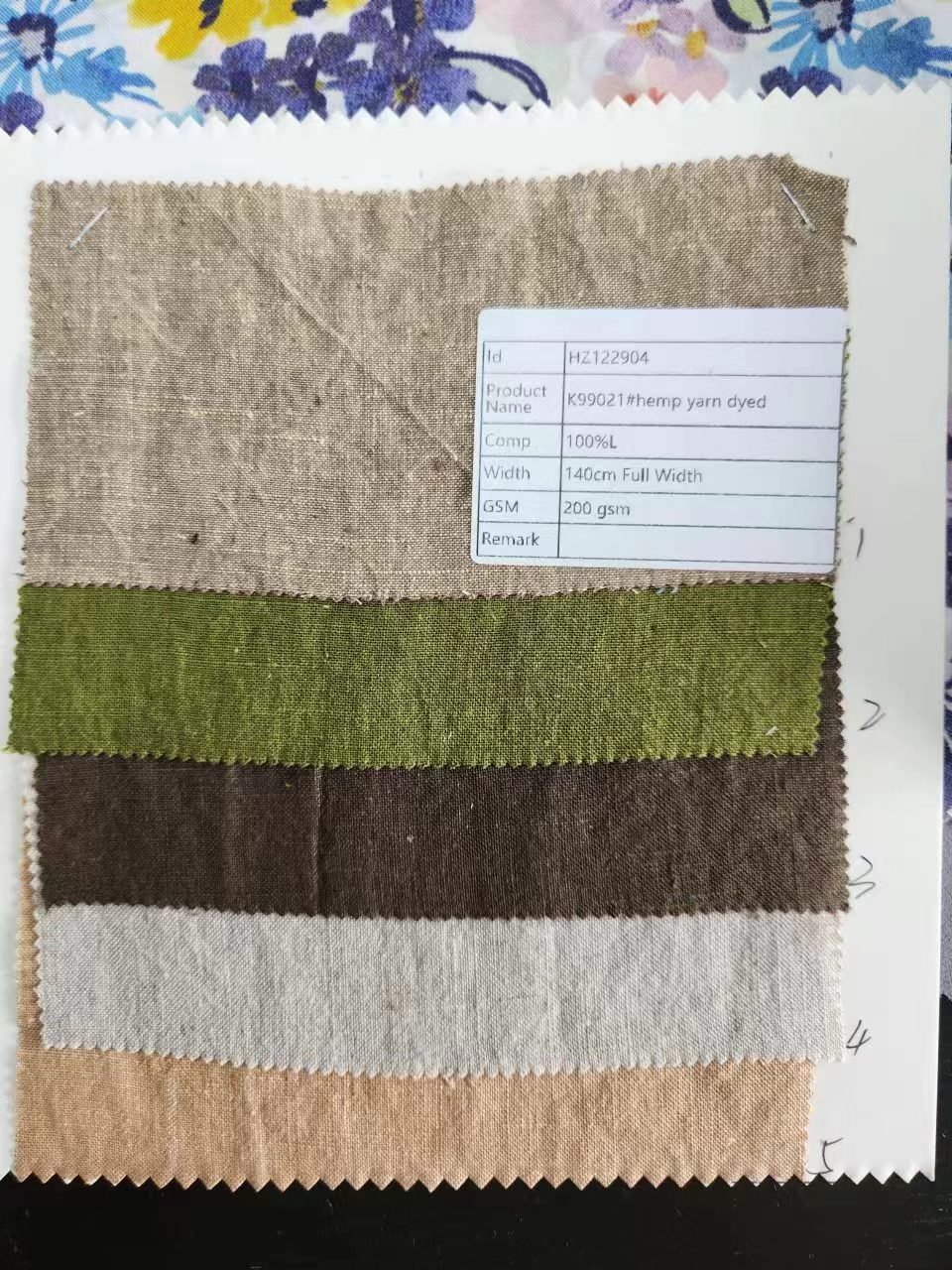 100 yarn dyed hemp fabric for high quality clothing