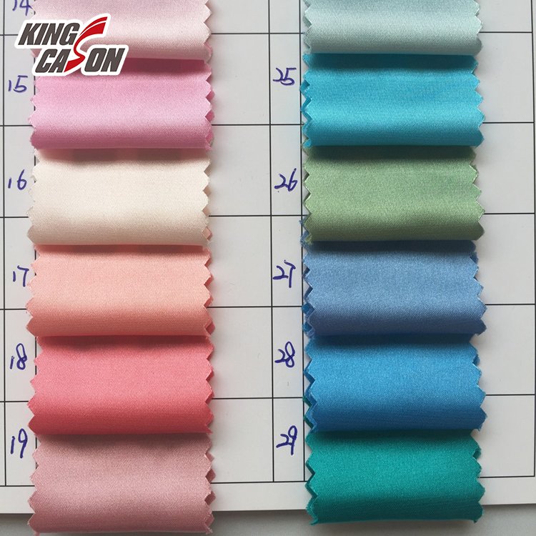 Kingcason Wholesale For Tela In Stock 100% Polyester Honeycomb Yard Satin Jacket Lining Cloth Knit Satin Fabric For Dress