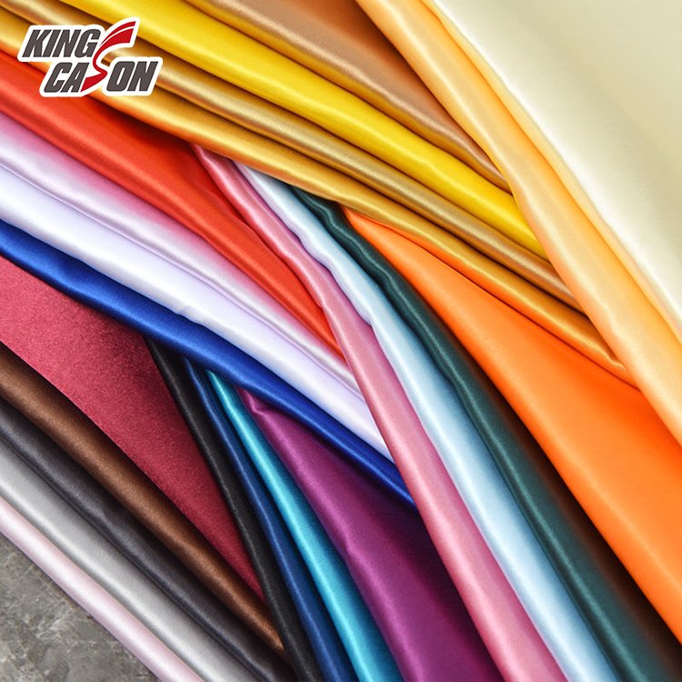 Kingcason Wholesale For Tela In Stock 100% Polyester Honeycomb Yard Satin Jacket Lining Cloth Knit Satin Fabric For Dress