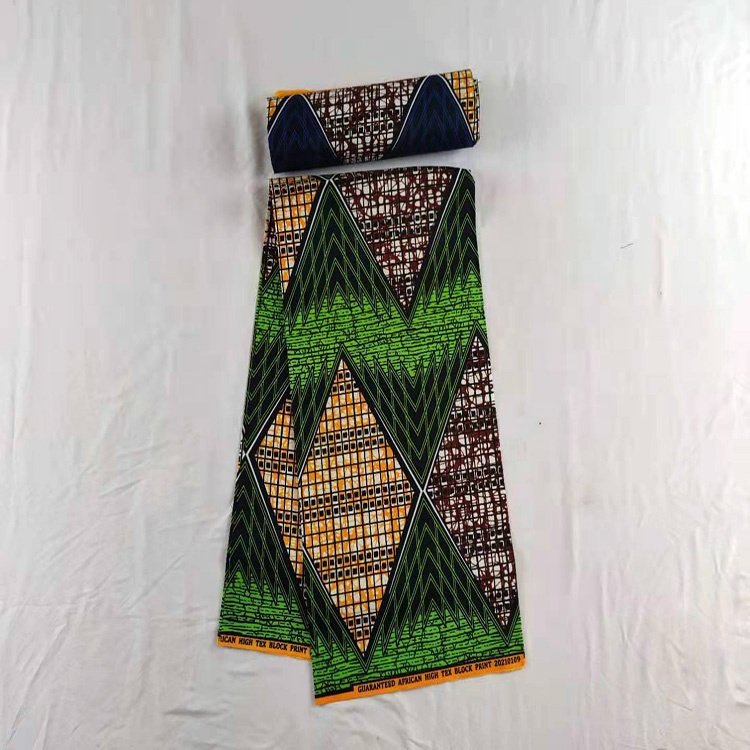 New ArrivalMaterial African Cotton Polyester Wax Stock cloth Prints Fabric Real Wax 6 Yards