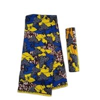 New ArrivalMaterial African Cotton Polyester Wax Stock cloth Prints Fabric Real Wax 6 Yards