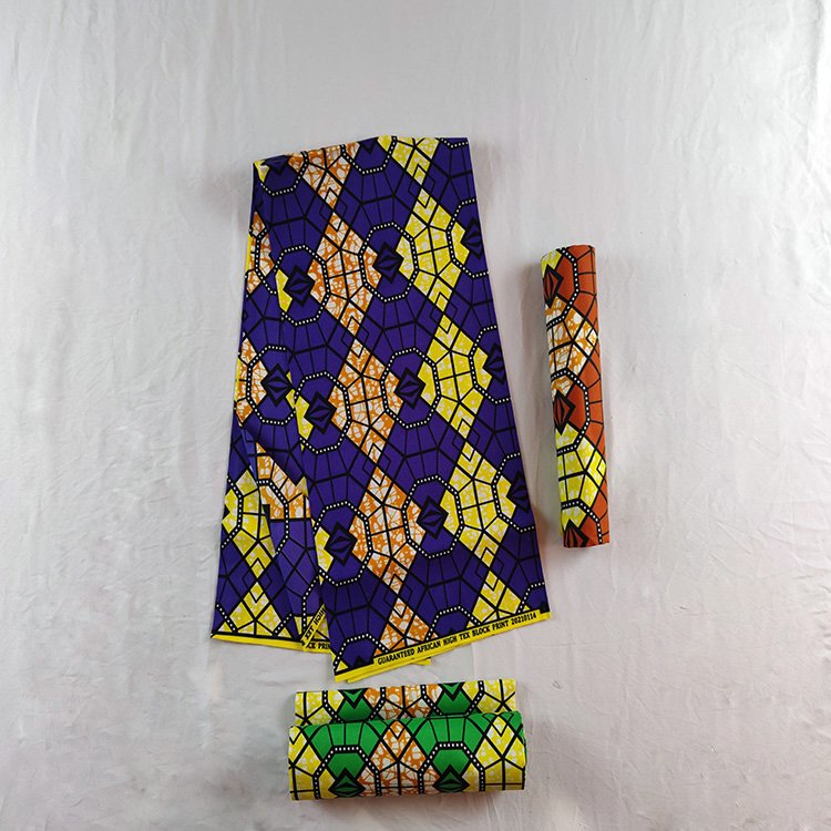 New ArrivalMaterial African Cotton Polyester Wax Stock cloth Prints Fabric Real Wax 6 Yards