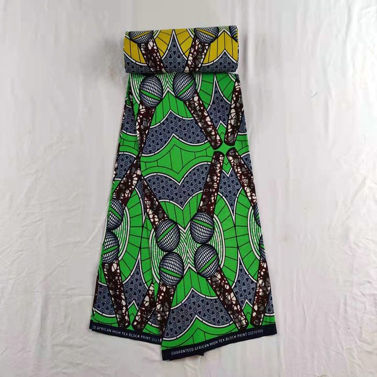 New ArrivalMaterial African Cotton Polyester Wax Stock cloth Prints Fabric Real Wax 6 Yards