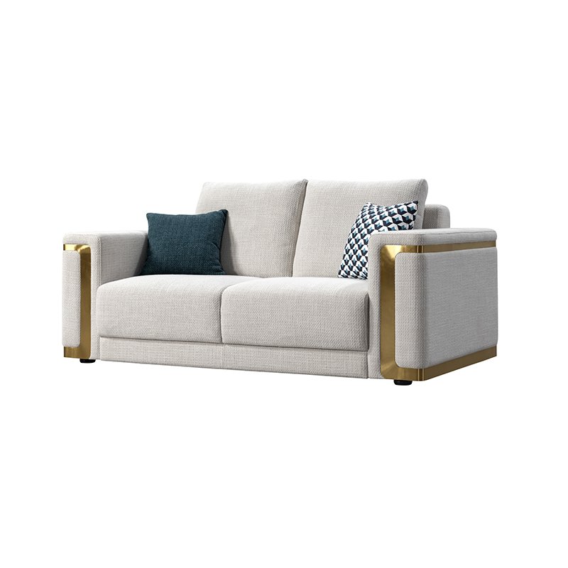 Light Luxury Design Sense Simple Soft Furniture Stainless Wood Frame upholstered Cotton Linen Fabric Sofa