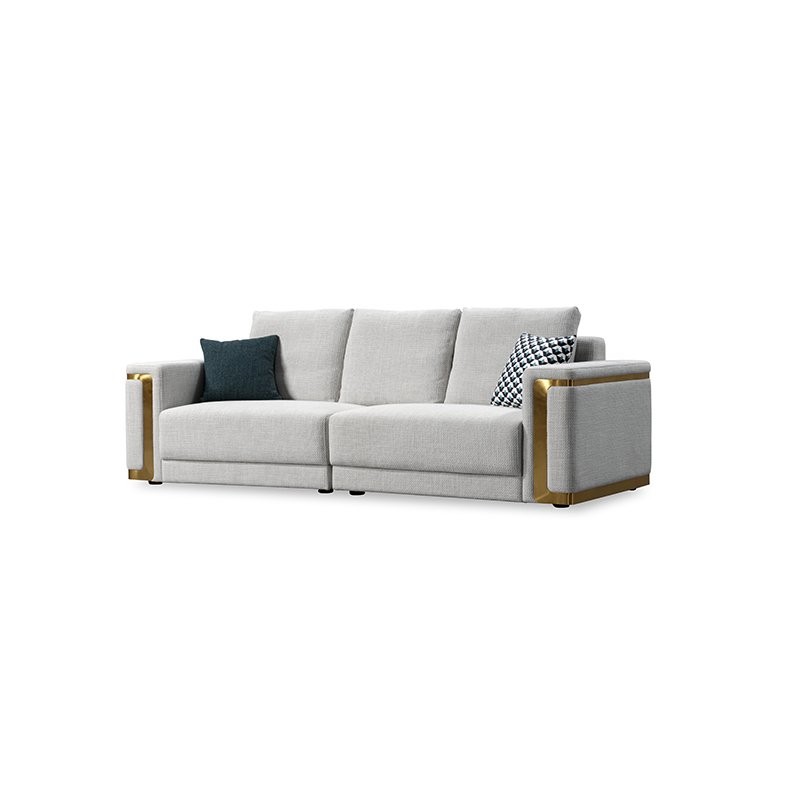 Light Luxury Design Sense Simple Soft Furniture Stainless Wood Frame upholstered Cotton Linen Fabric Sofa