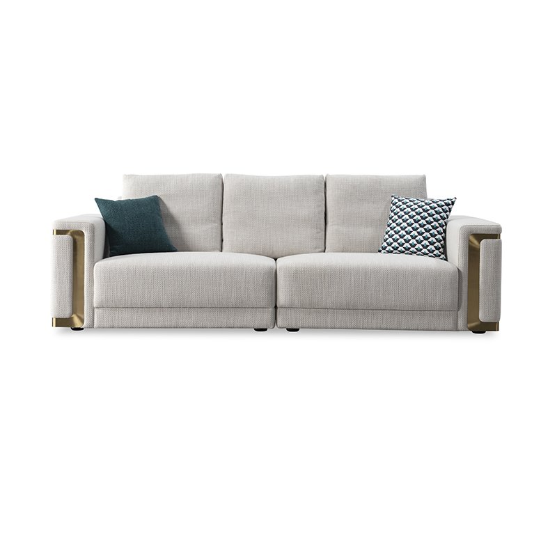 Light Luxury Design Sense Simple Soft Furniture Stainless Wood Frame upholstered Cotton Linen Fabric Sofa