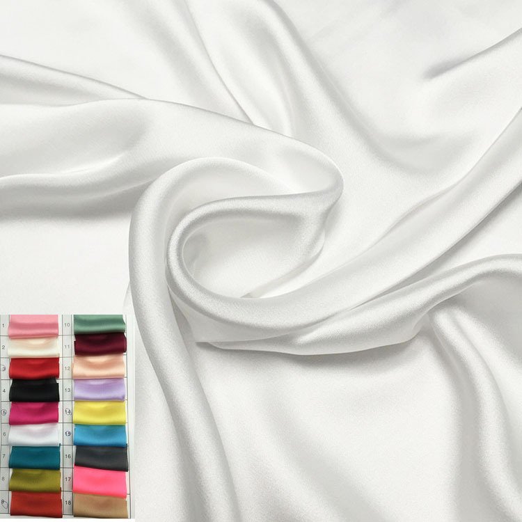 Wholesale Garment Material Shine Silk Fabric Satin 100% Polyester Cloth Bridal Satin For Dress Wedding