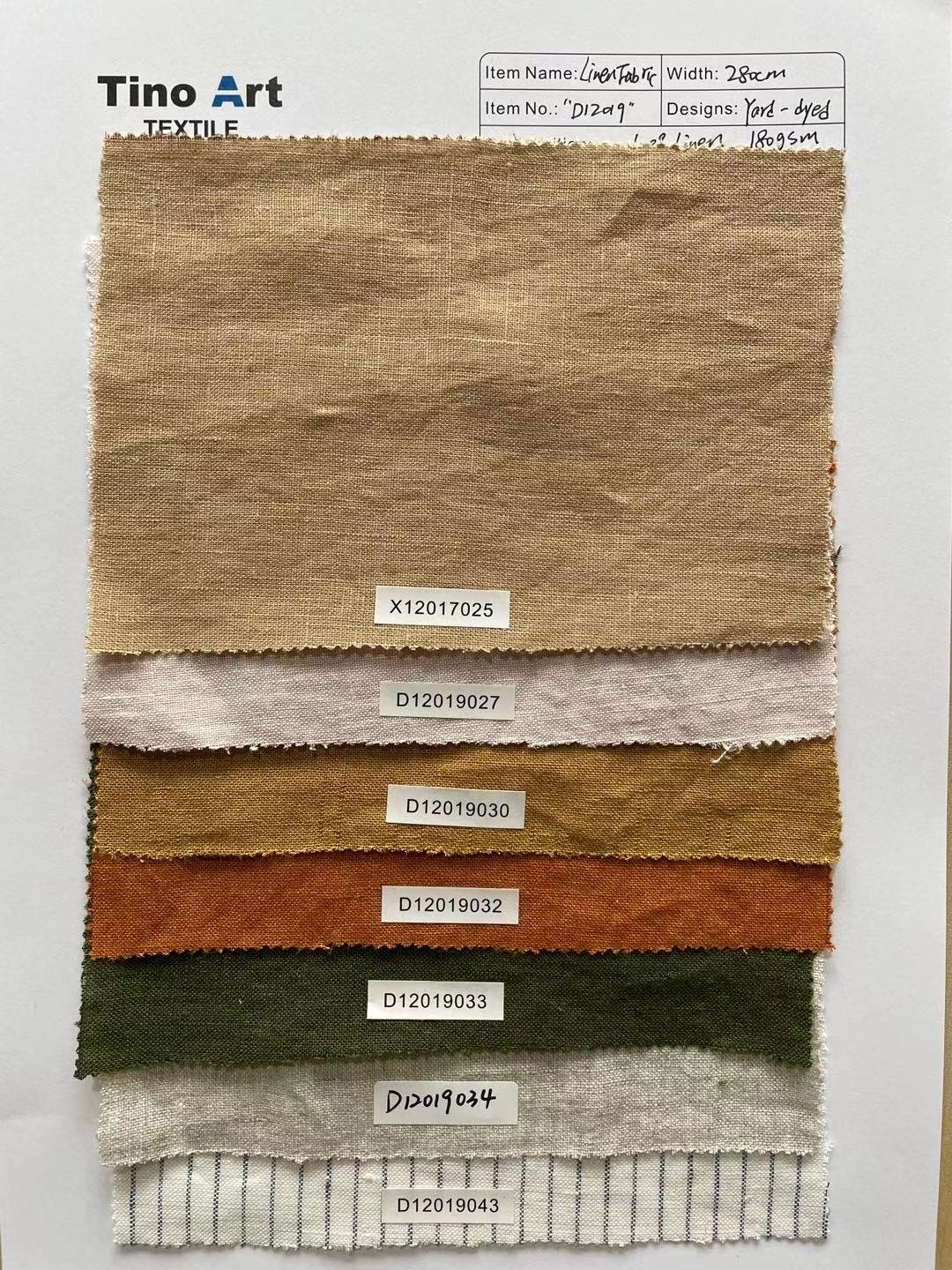 Wholesale Oeko High Quality Pure French Flax Linen Fabric180GSM Thick linen wide 110" for Linen bedding Curtain Garment blanket