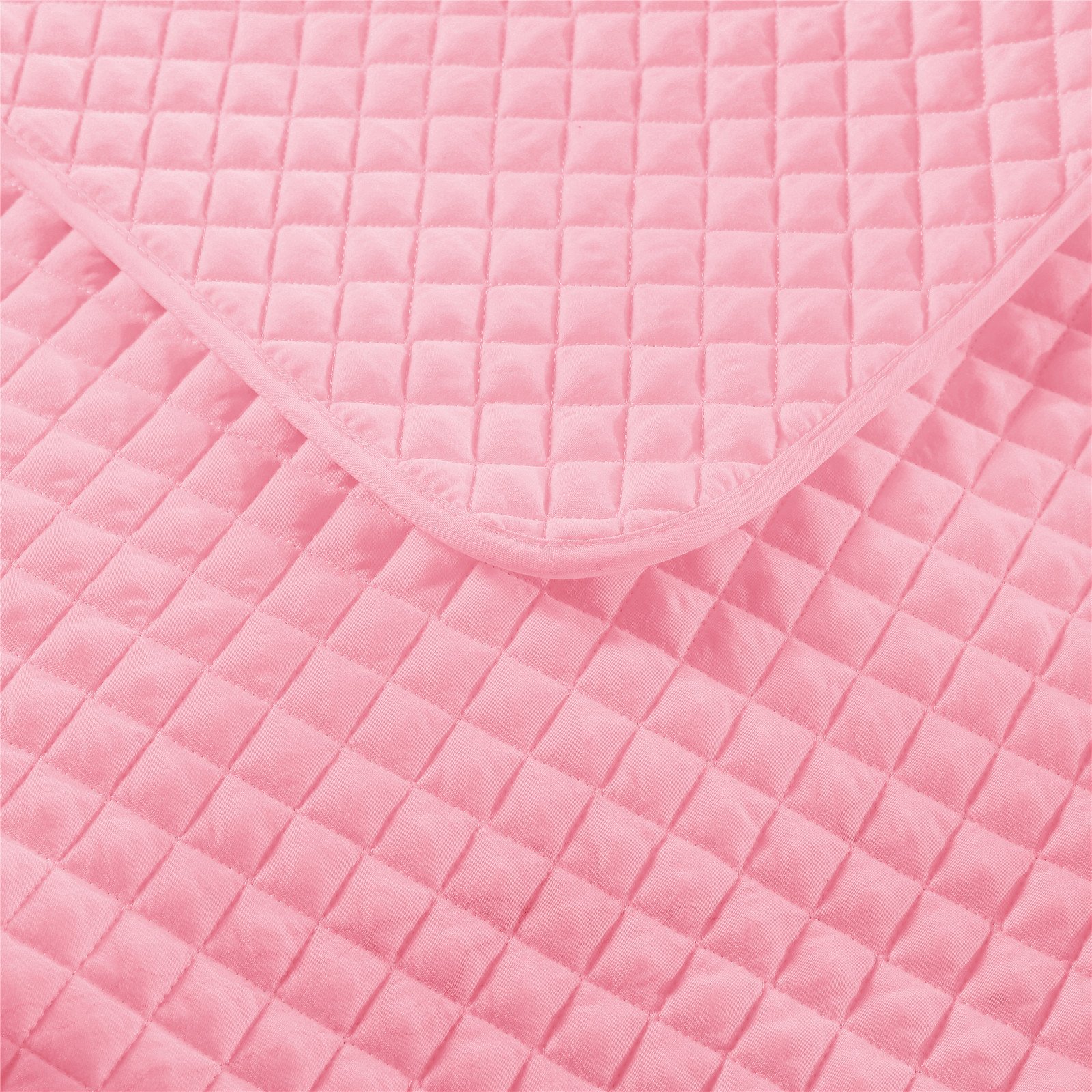 Grid Patterned Double Bedspread for Girls with Cotton & Polyester Fill Home & Hotel Bedroom Coverlet Set Fabric Material