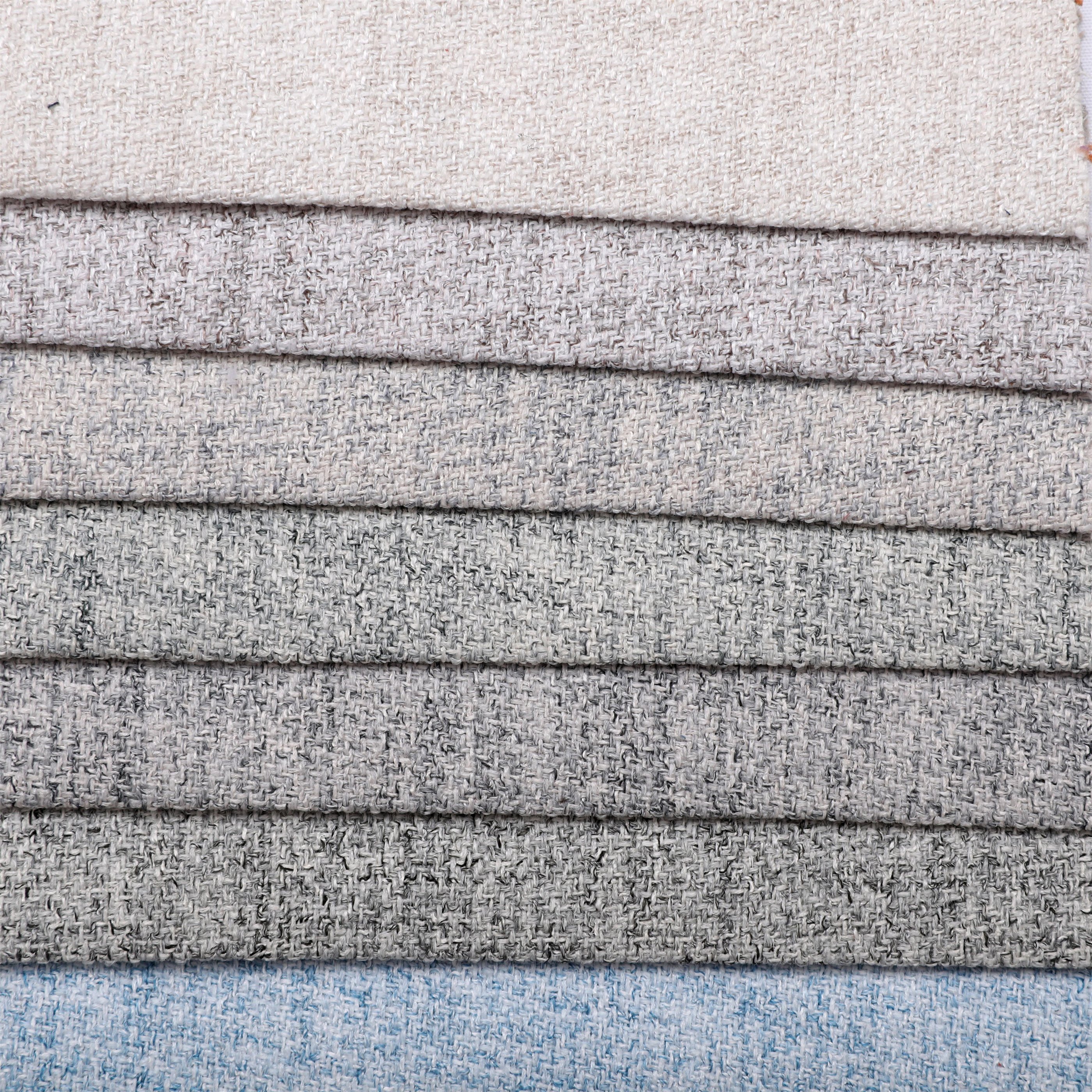 Stock item High quality waterproof sofa fabric upholstery linen look faux linen polyester textured fabric for sofa and cushion