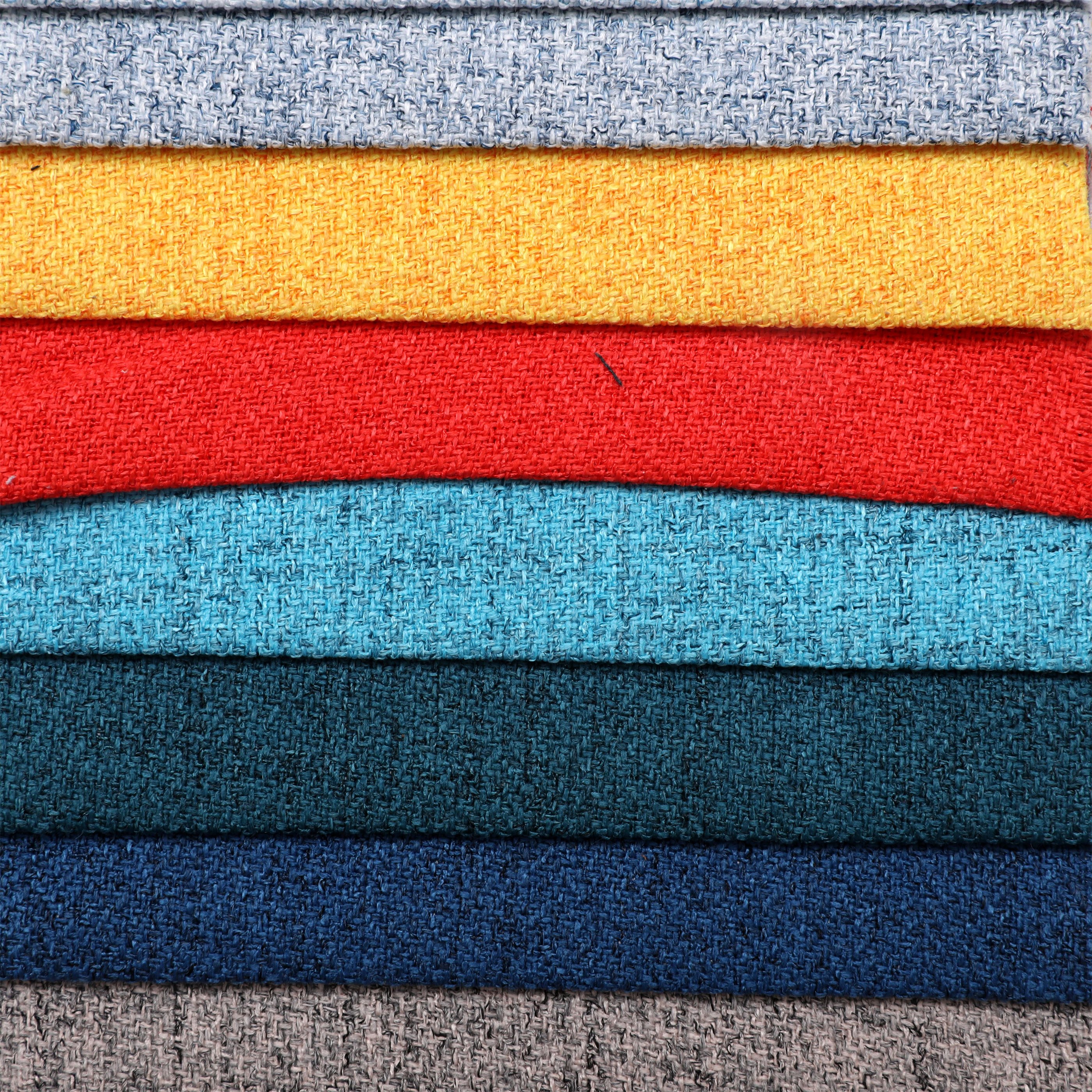 Stock item High quality waterproof sofa fabric upholstery linen look faux linen polyester textured fabric for sofa and cushion