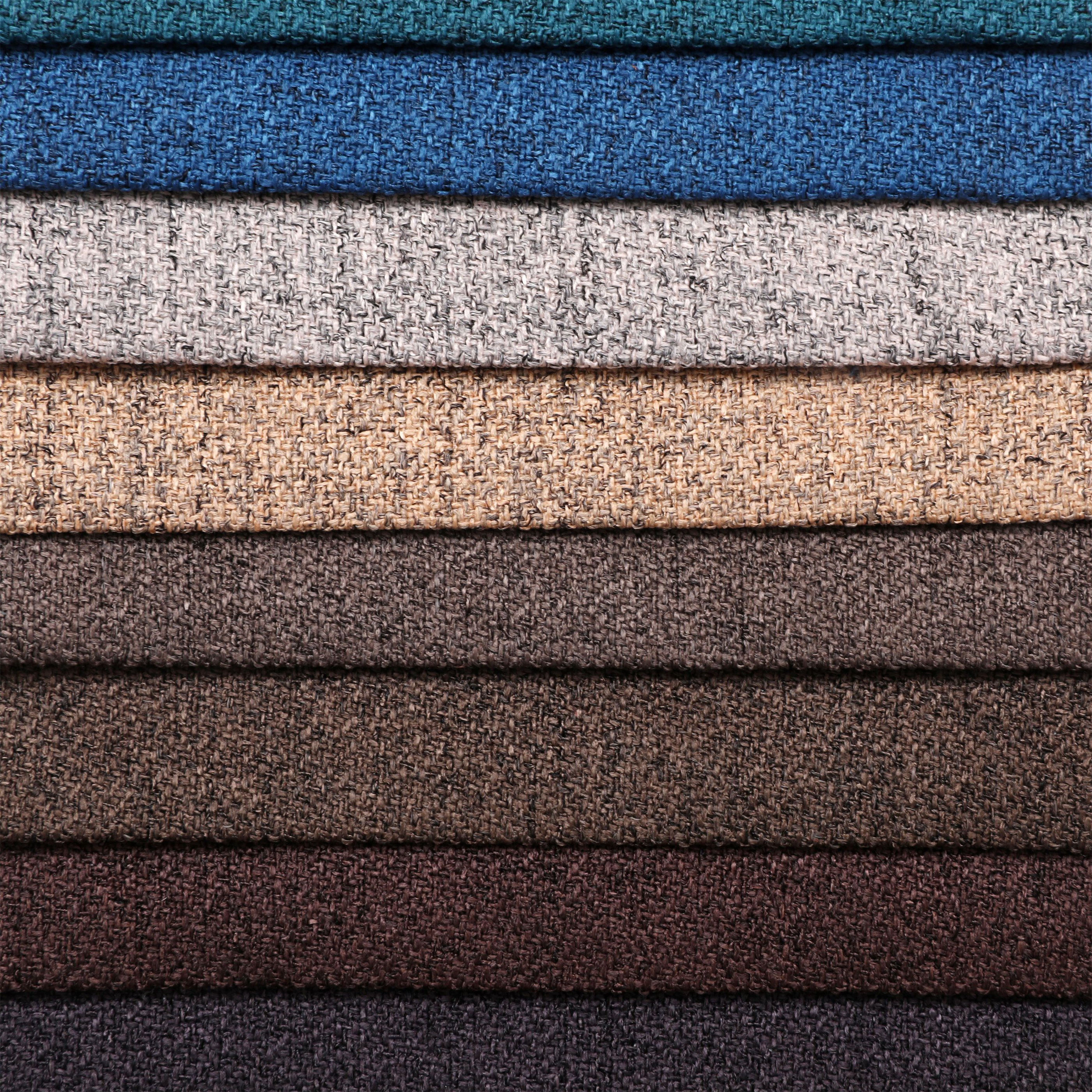 Stock item High quality waterproof sofa fabric upholstery linen look faux linen polyester textured fabric for sofa and cushion