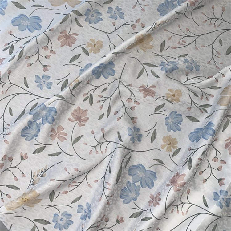 CLOTHING FABRIC GOOD SALE SUPER SOFT 2021 floral print fabric SATIN JACQUARD PAJAMA FABRICS FOR SLEEPING WEAR