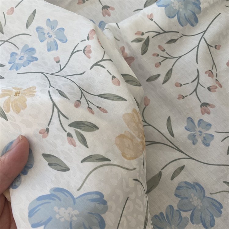 CLOTHING FABRIC GOOD SALE SUPER SOFT 2021 floral print fabric SATIN JACQUARD PAJAMA FABRICS FOR SLEEPING WEAR